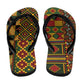 African American Quilt Kente Fusion Flip Flops Version 2