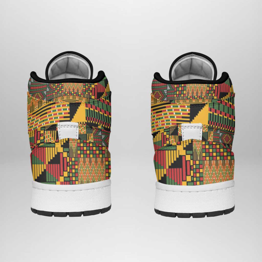 African American Quilt Kente Fusion High Sneakers AJ1 Version 1