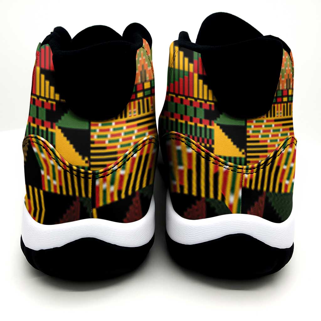 African American Quilt Kente Fusion Sneakers J11 Version 1