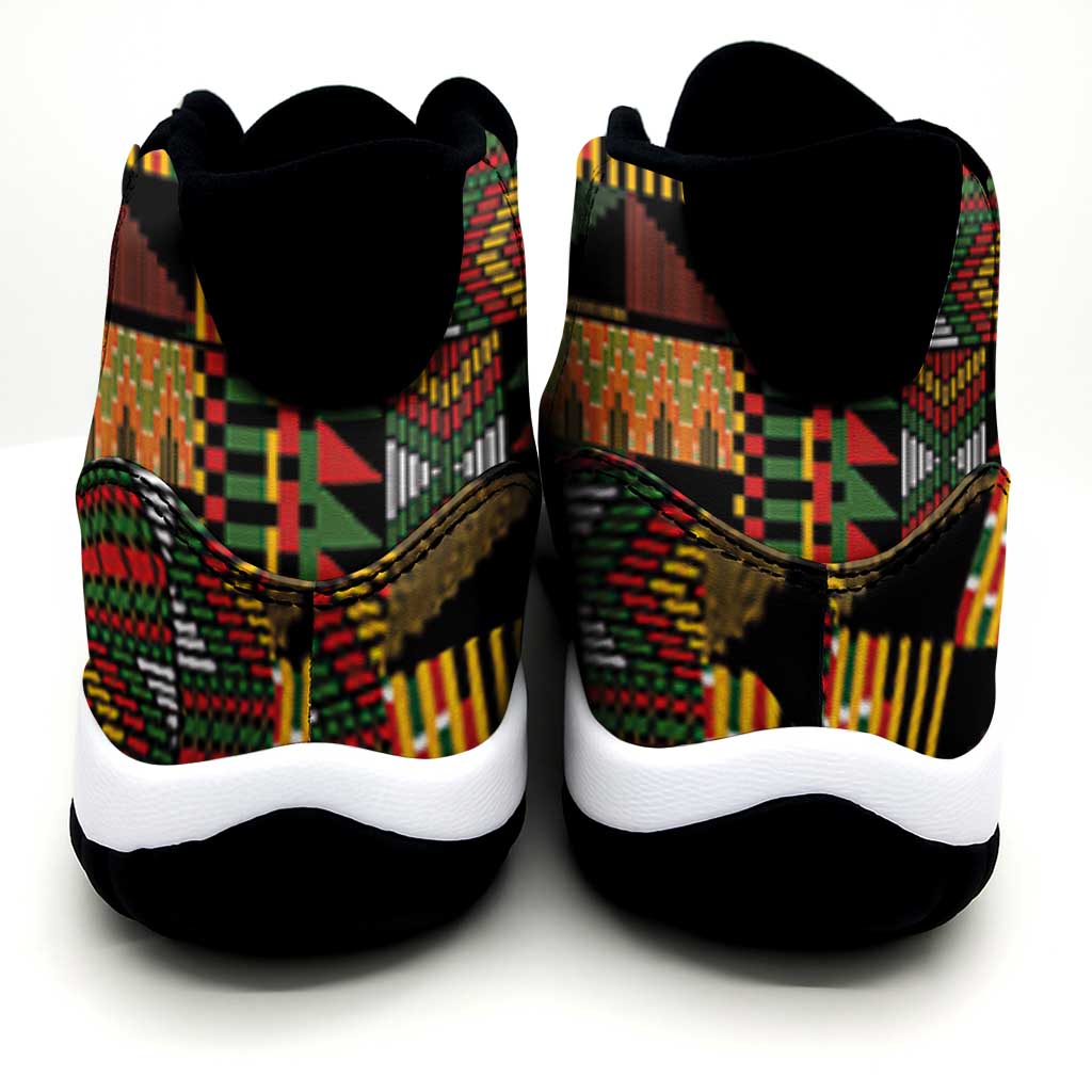 African American Quilt Kente Fusion Sneakers J11 Version 2