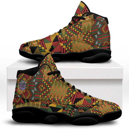 African American Quilt Kente Fusion Sneakers J13 Version 1