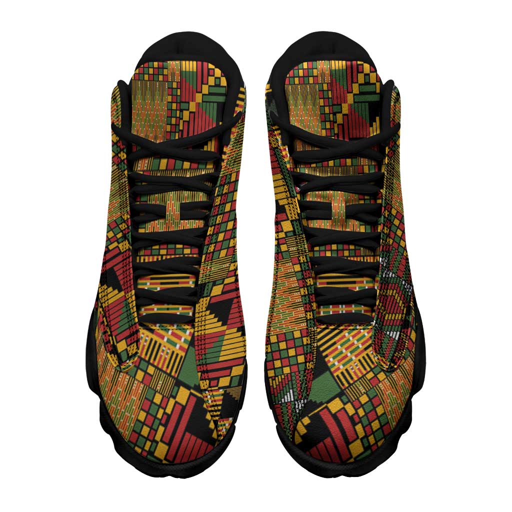 African American Quilt Kente Fusion Sneakers J13 Version 1
