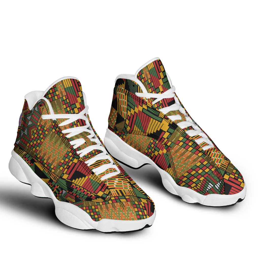 African American Quilt Kente Fusion Sneakers J13 Version 1
