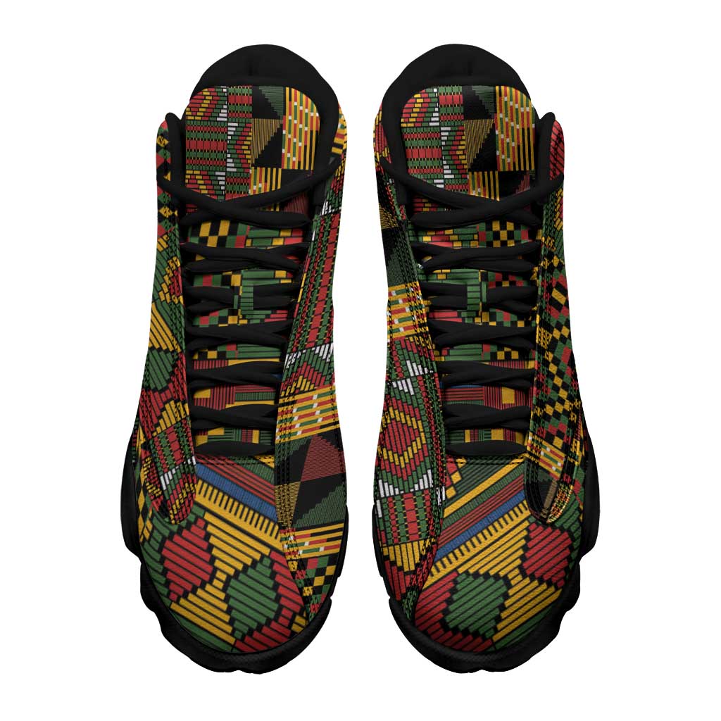 African American Quilt Kente Fusion Sneakers J13 Version 2
