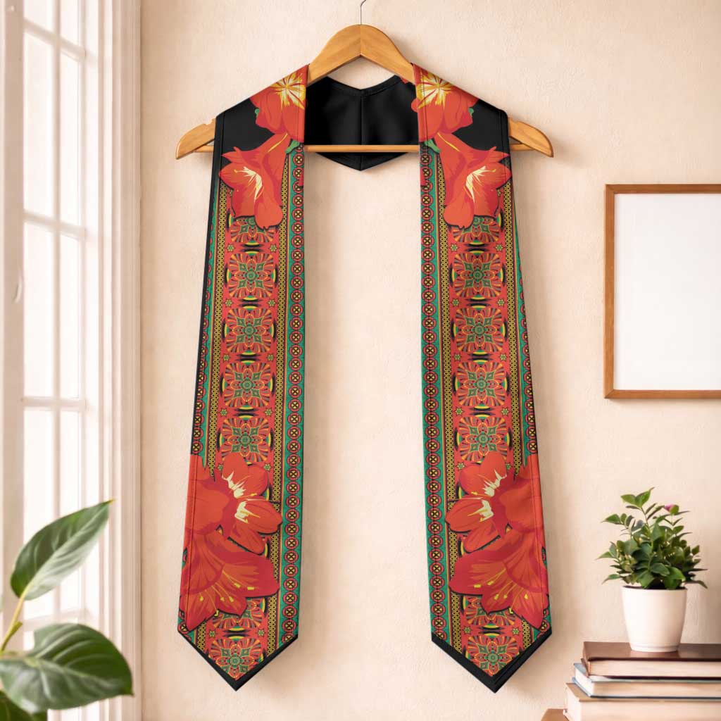 African Beauty Clivia Miniata Flowers Graduation Stole