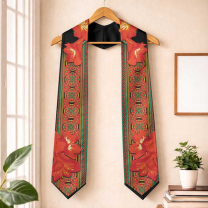 African Beauty Clivia Miniata Flowers Graduation Stole