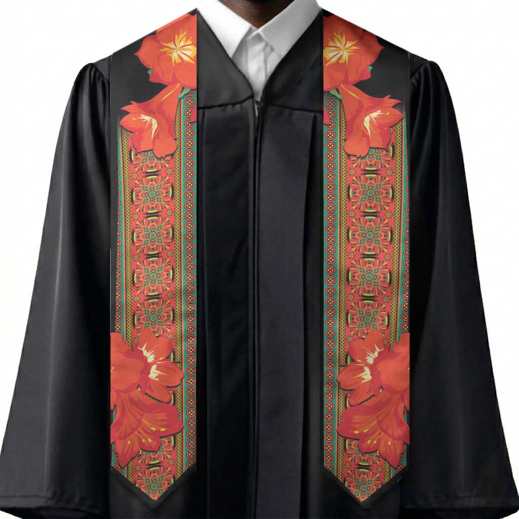 African Beauty Clivia Miniata Flowers Graduation Stole