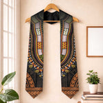 African Dashiki and Polynesian Pattern Graduation Stole Gold