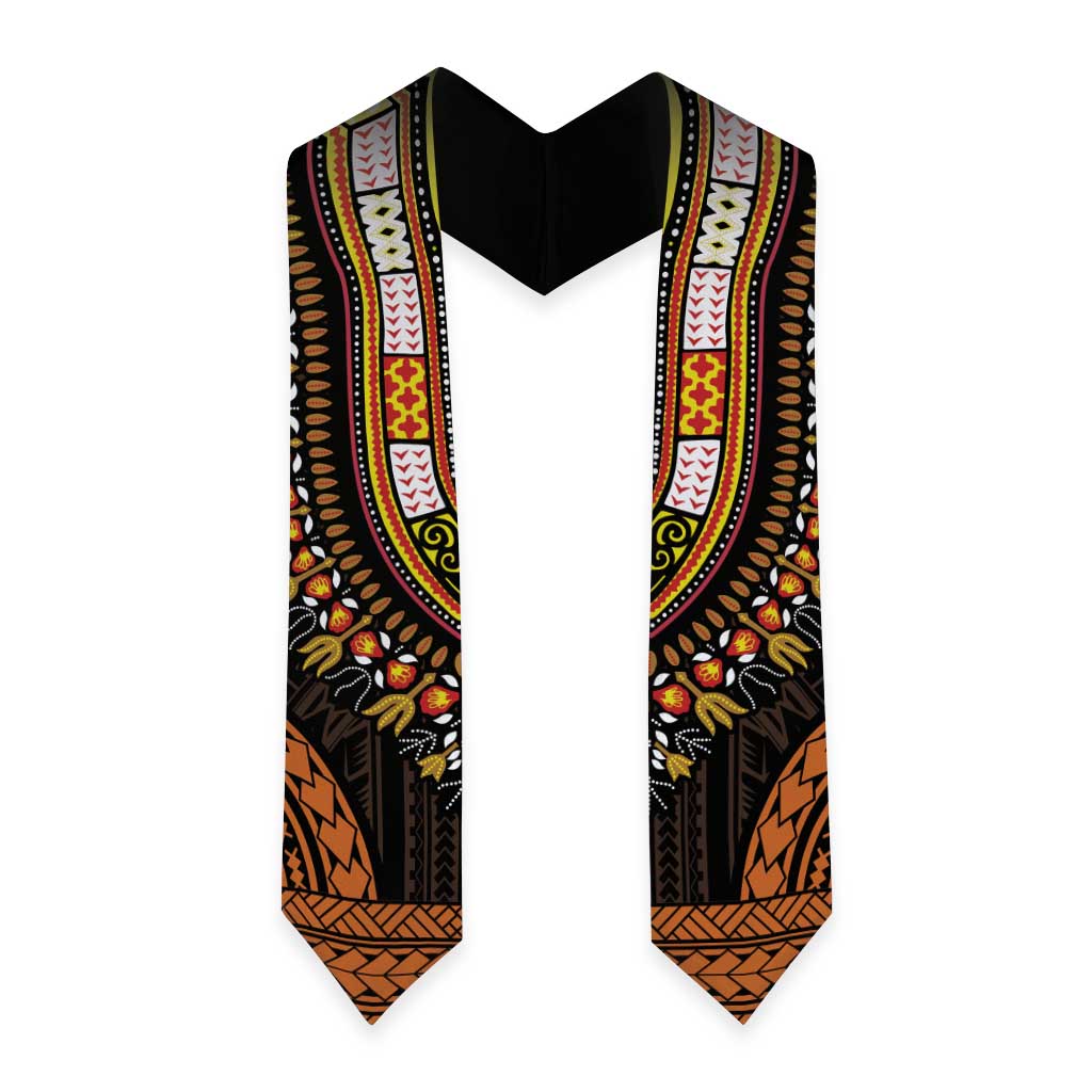 African Dashiki and Polynesian Pattern Graduation Stole Gold