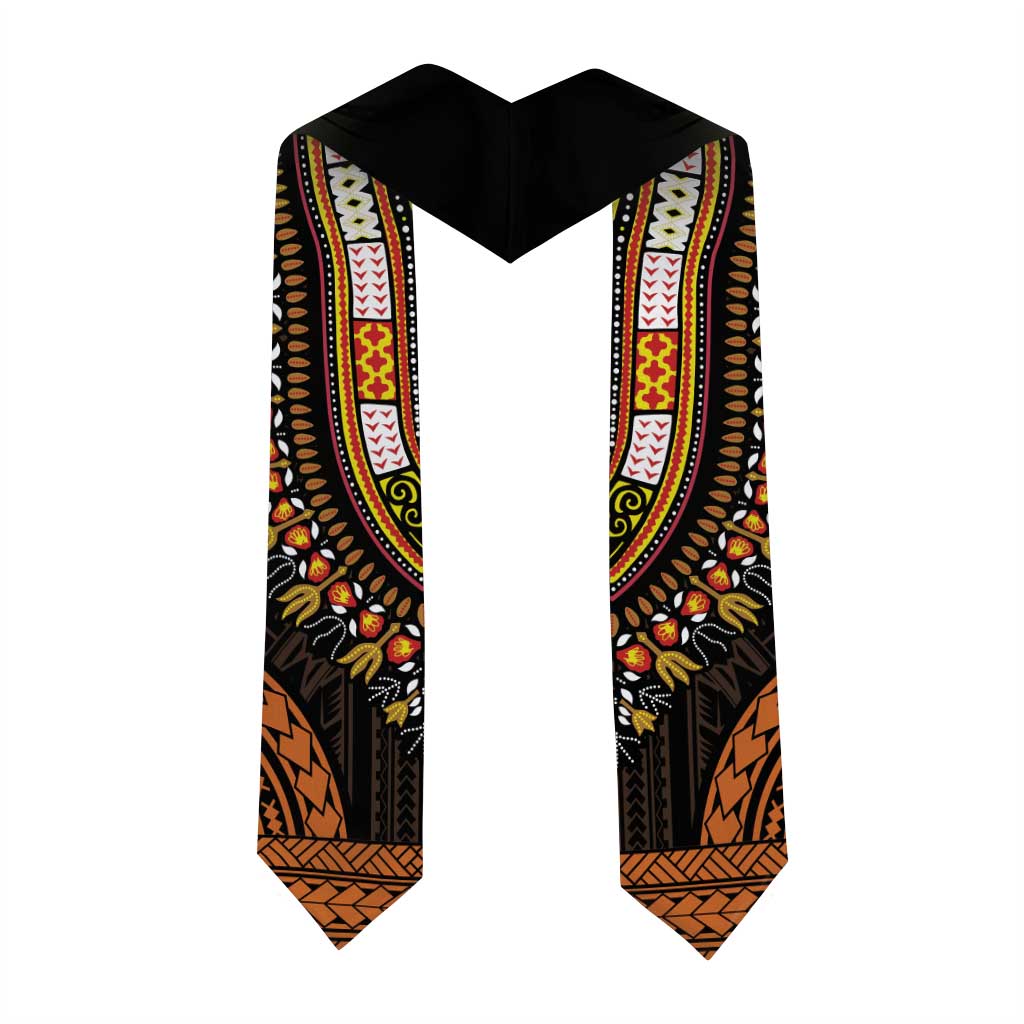 African Dashiki and Polynesian Pattern Graduation Stole Gold