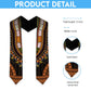 African Dashiki and Polynesian Pattern Graduation Stole Gold