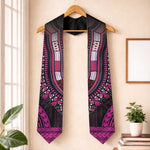 African Dashiki and Polynesian Pattern Graduation Stole Pink