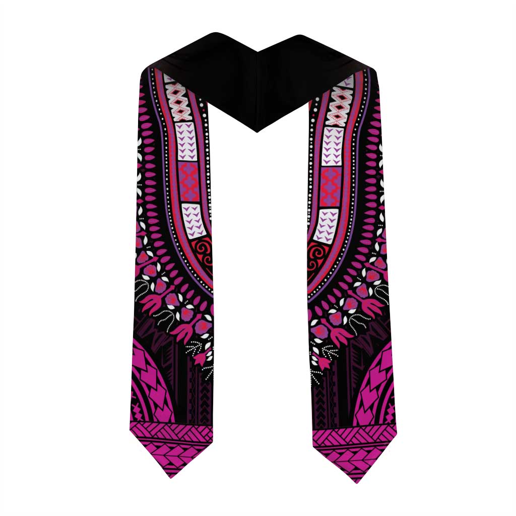 African Dashiki and Polynesian Pattern Graduation Stole Pink