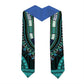 African Dashiki and Polynesian Pattern Graduation Stole Teal