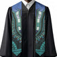 African Dashiki and Polynesian Pattern Graduation Stole Teal