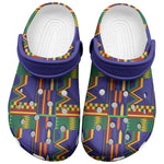 African Fathia Fata Nkrumah Kente Pattern Clogs Shoes - African Pride