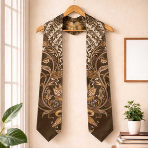 African Floral mix Maasai Shuka Graduation Stole Gold Moitf