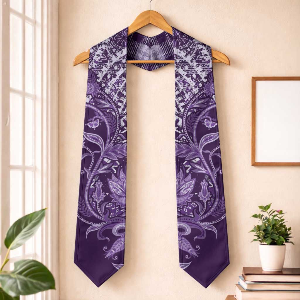 African Floral mix Maasai Shuka Graduation Stole Purple Moitf