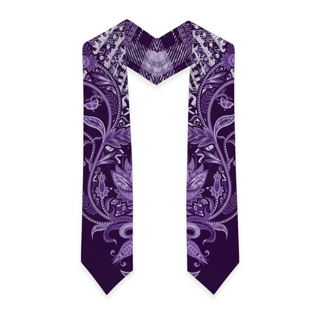 African Floral mix Maasai Shuka Graduation Stole Purple Moitf