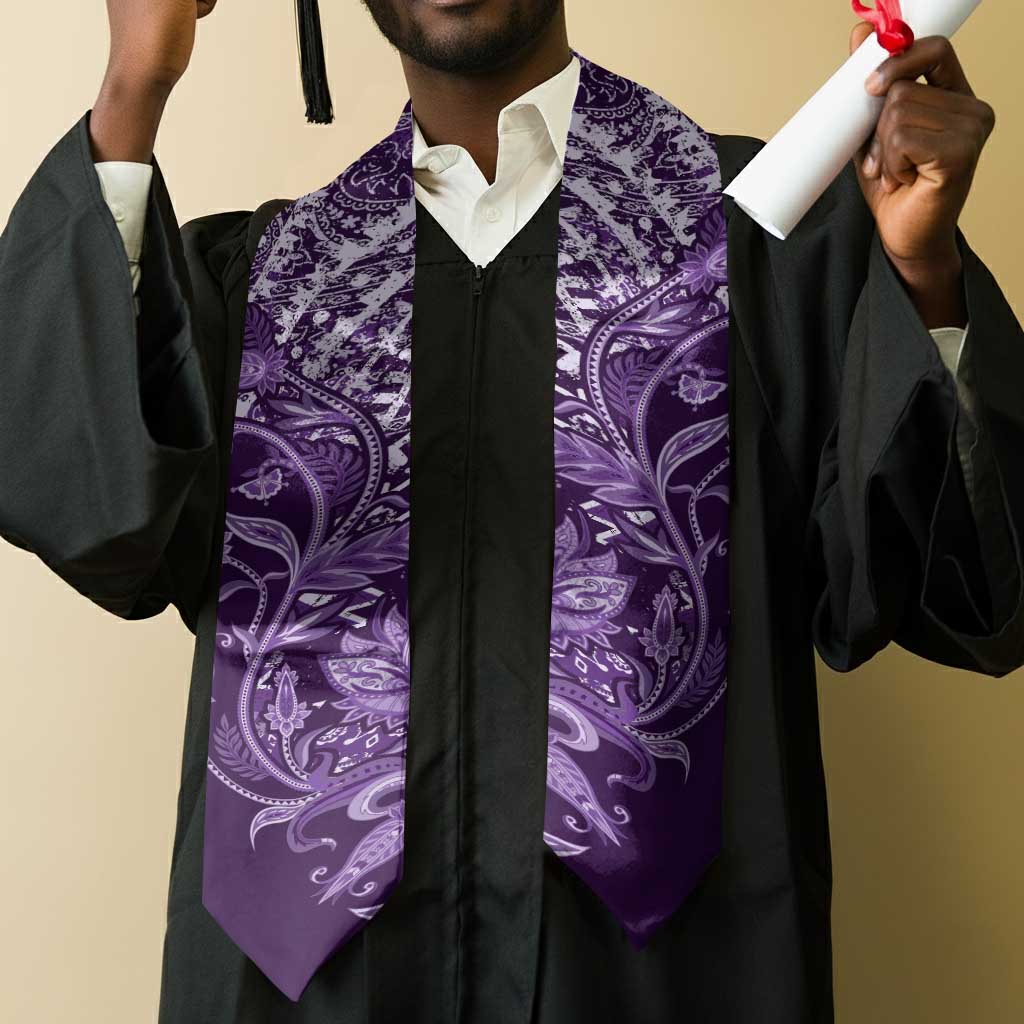 African Floral mix Maasai Shuka Graduation Stole Purple Moitf