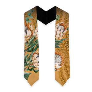 African King Proteas Dashiki Motif Graduation Stole Gold Style