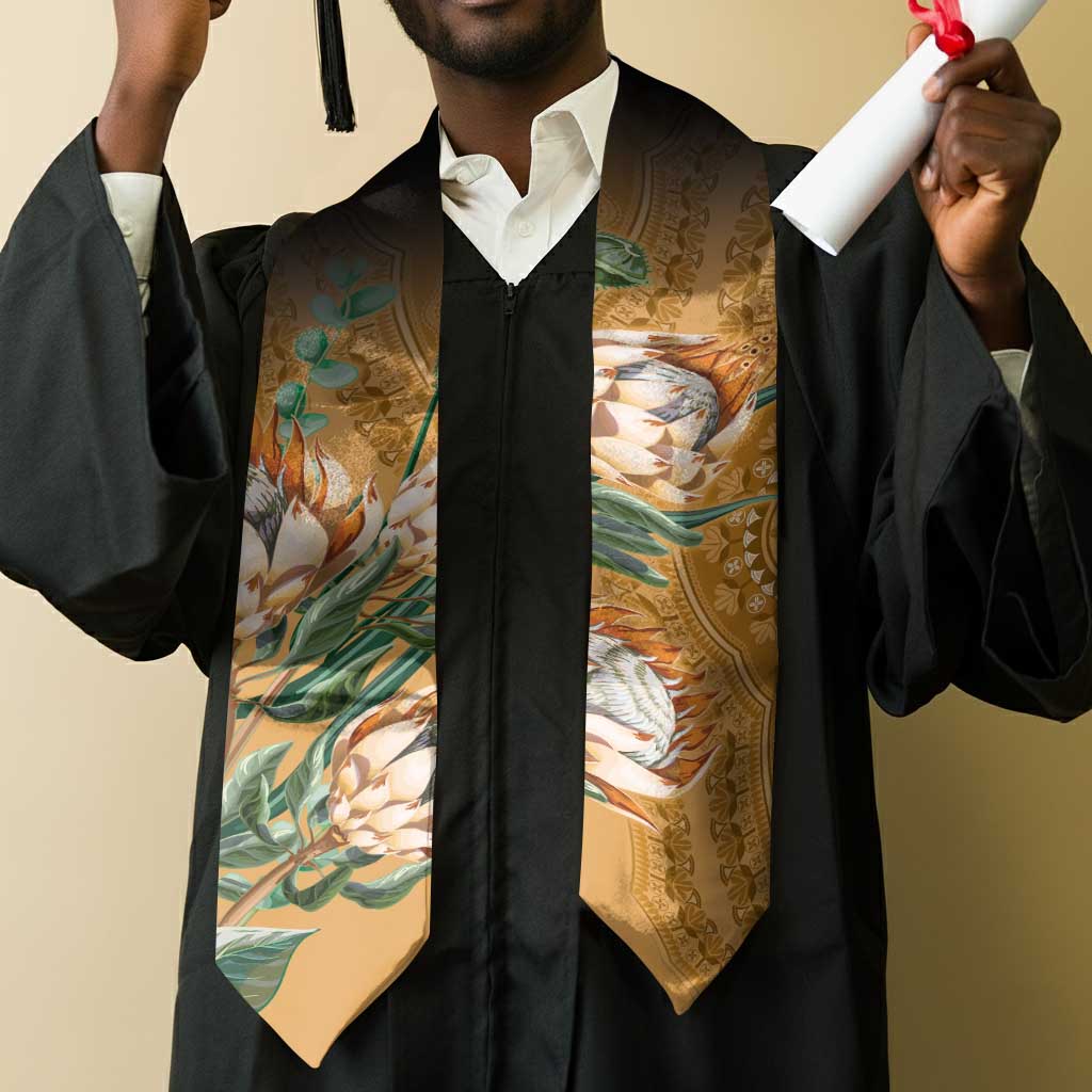 African King Proteas Dashiki Motif Graduation Stole Gold Style