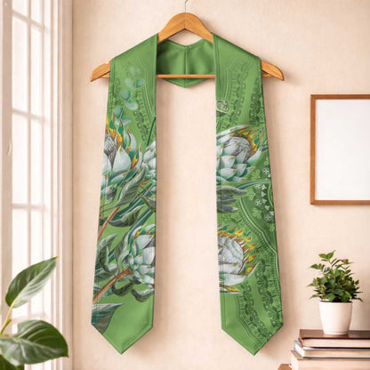 African King Proteas Dashiki Motif Graduation Stole Green Style