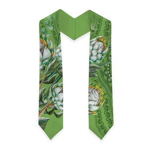 African King Proteas Dashiki Motif Graduation Stole Green Style