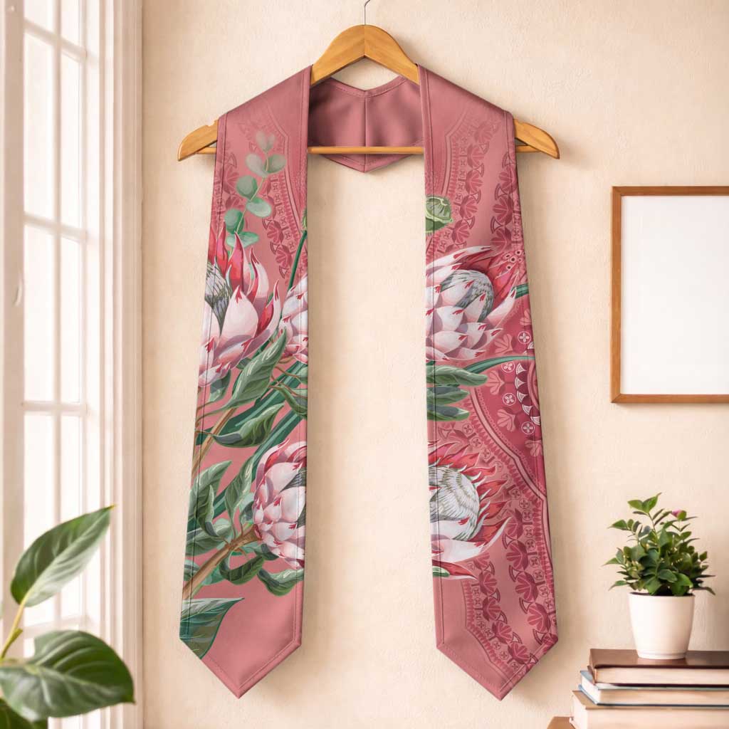 African King Proteas Dashiki Motif Graduation Stole Peach Style