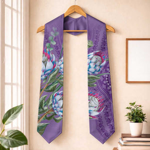 African King Proteas Dashiki Motif Graduation Stole Violet Style