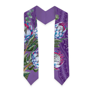 African King Proteas Dashiki Motif Graduation Stole Violet Style