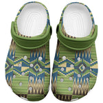 African Obaakofo Mmu Man Kente Pattern Clogs Shoes - African Pride