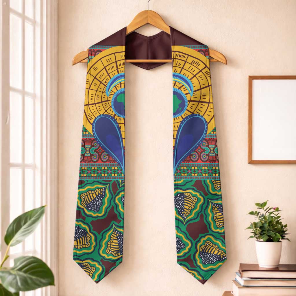 African Pattern Traditional Kanga Style Graduation Stole