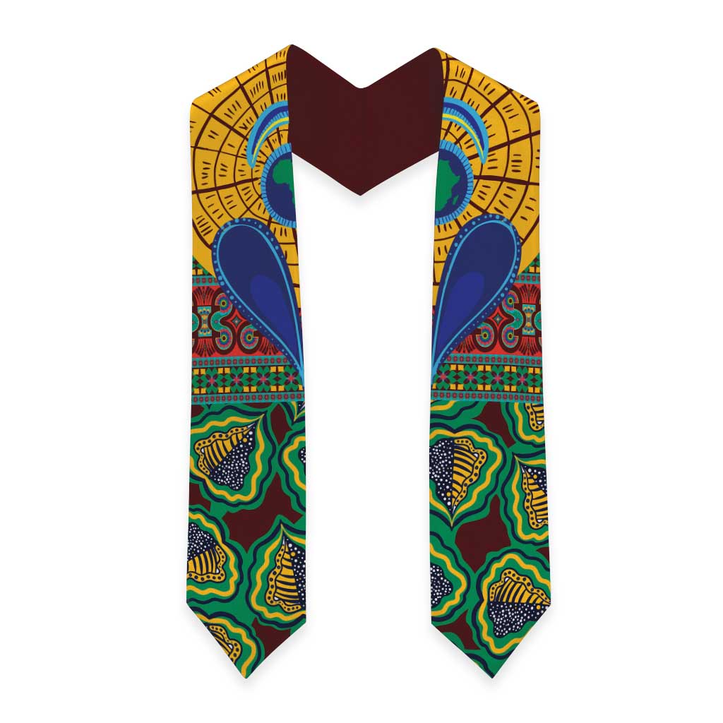 African Pattern Traditional Kanga Style Graduation Stole
