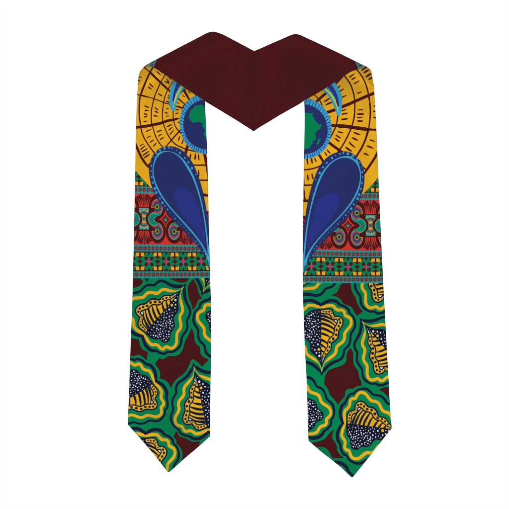 African Pattern Traditional Kanga Style Graduation Stole