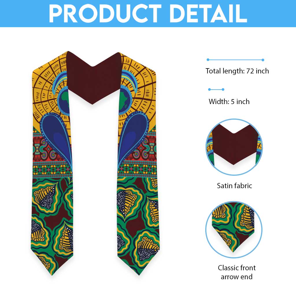 African Pattern Traditional Kanga Style Graduation Stole