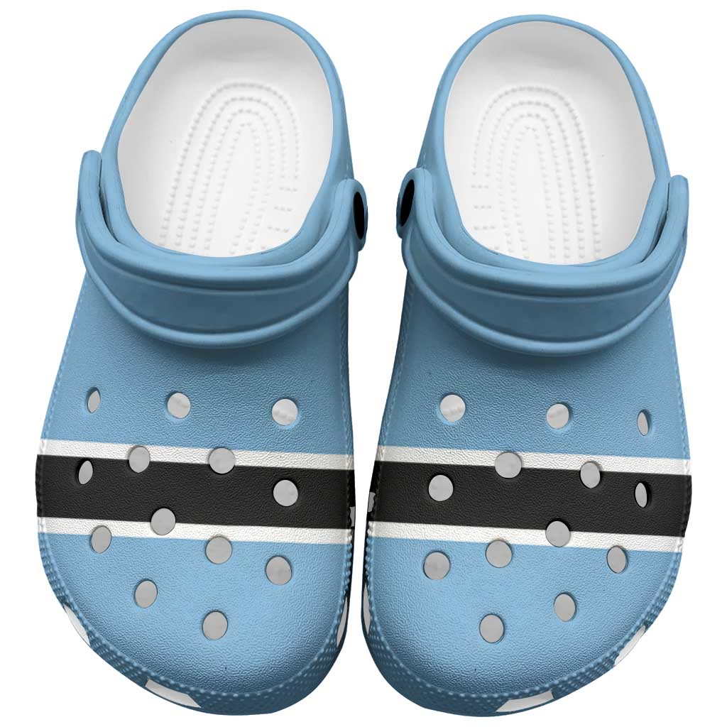African Proud Botswana Flag Clogs Shoes - African Pride