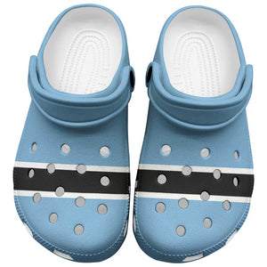 African Proud Botswana Flag Clogs Shoes - African Pride