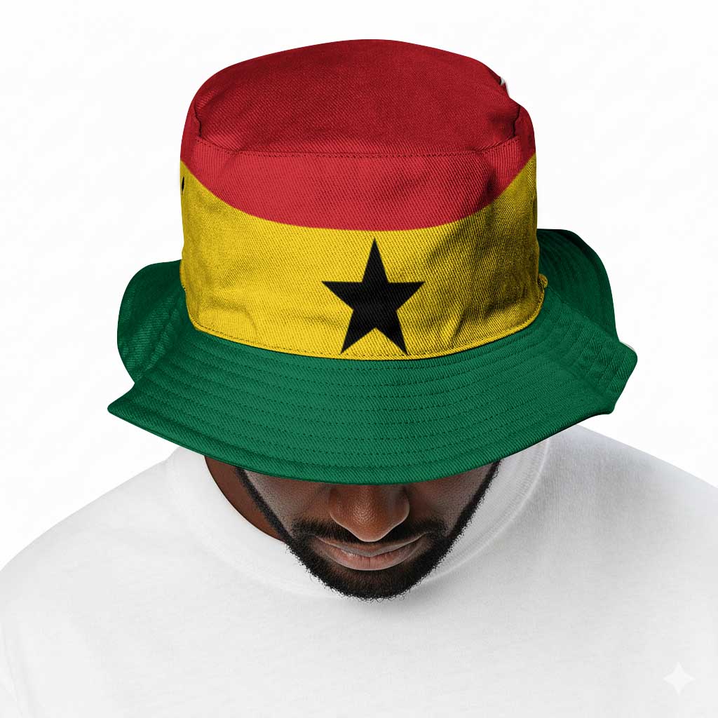 African Proud Ghana Flag Bucket Hat