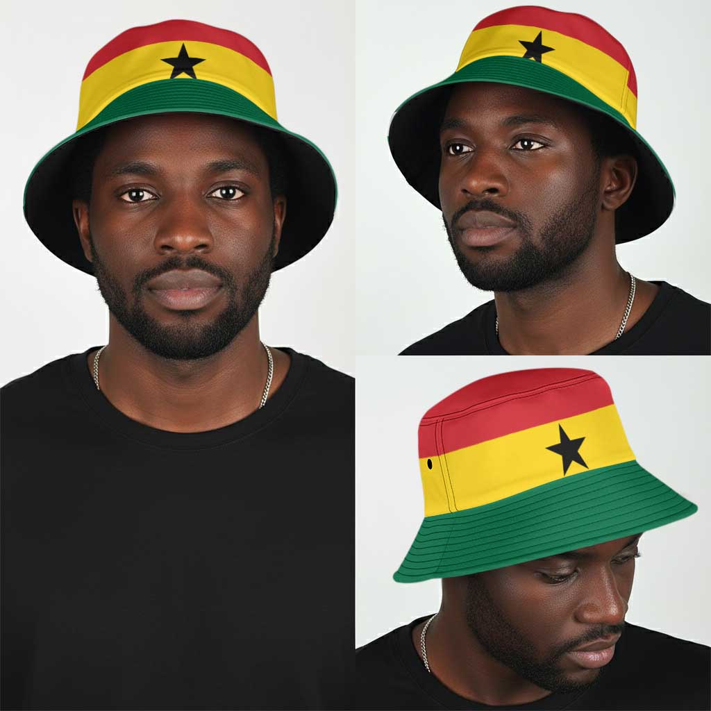 African Proud Ghana Flag Bucket Hat