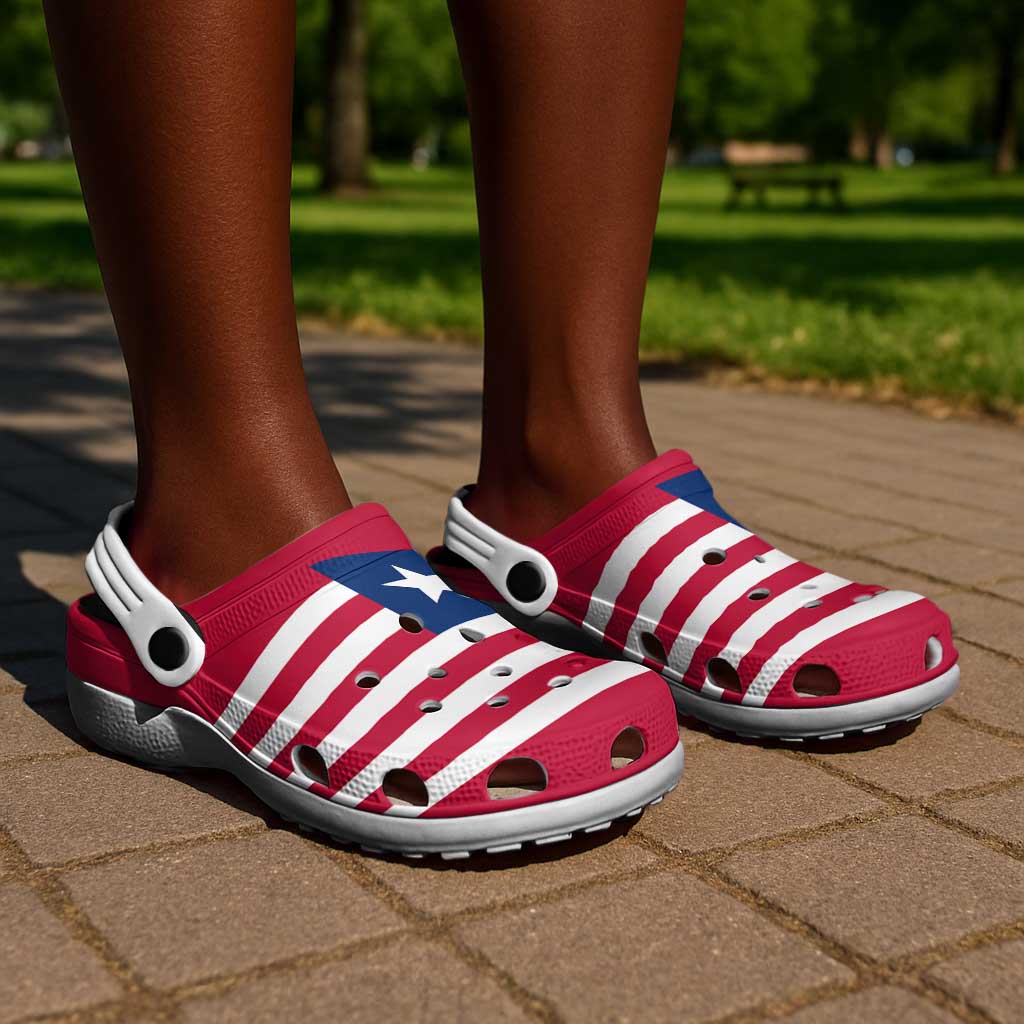 African Proud Liberia Flag Clogs Shoes - African Pride