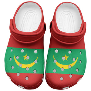 African Proud Mauritania Flag Clogs Shoes - African Pride