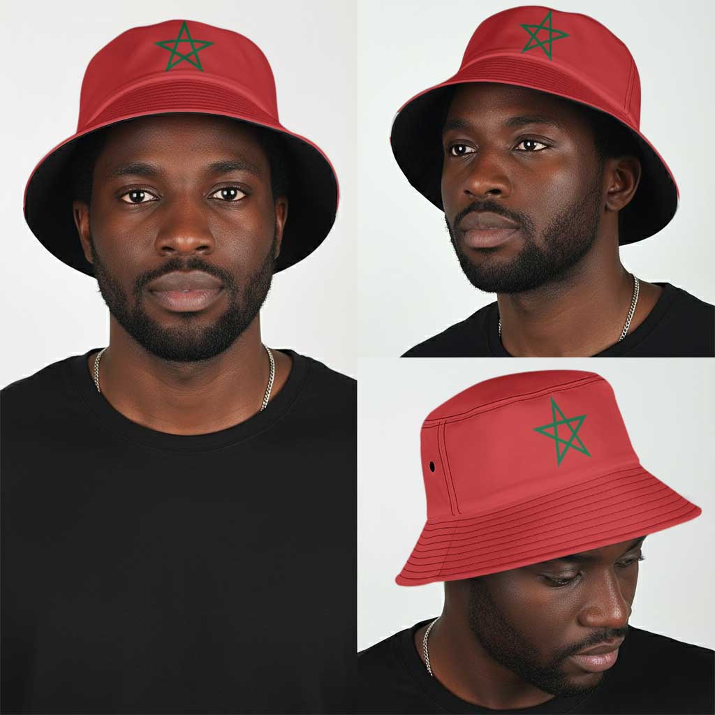 African Proud Morocco Flag Bucket Hat