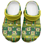 African Sika Fre Mogya Kente Pattern Clogs Shoes - African Pride