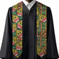 African Tribal Geometric Mixed Kanga Pattern Graduation Stole