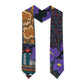 African Violets Flowers Graduation Stole Mix Native Tribal Pattern