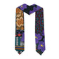 African Violets Flowers Graduation Stole Mix Native Tribal Pattern