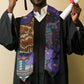 African Violets Flowers Graduation Stole Mix Native Tribal Pattern