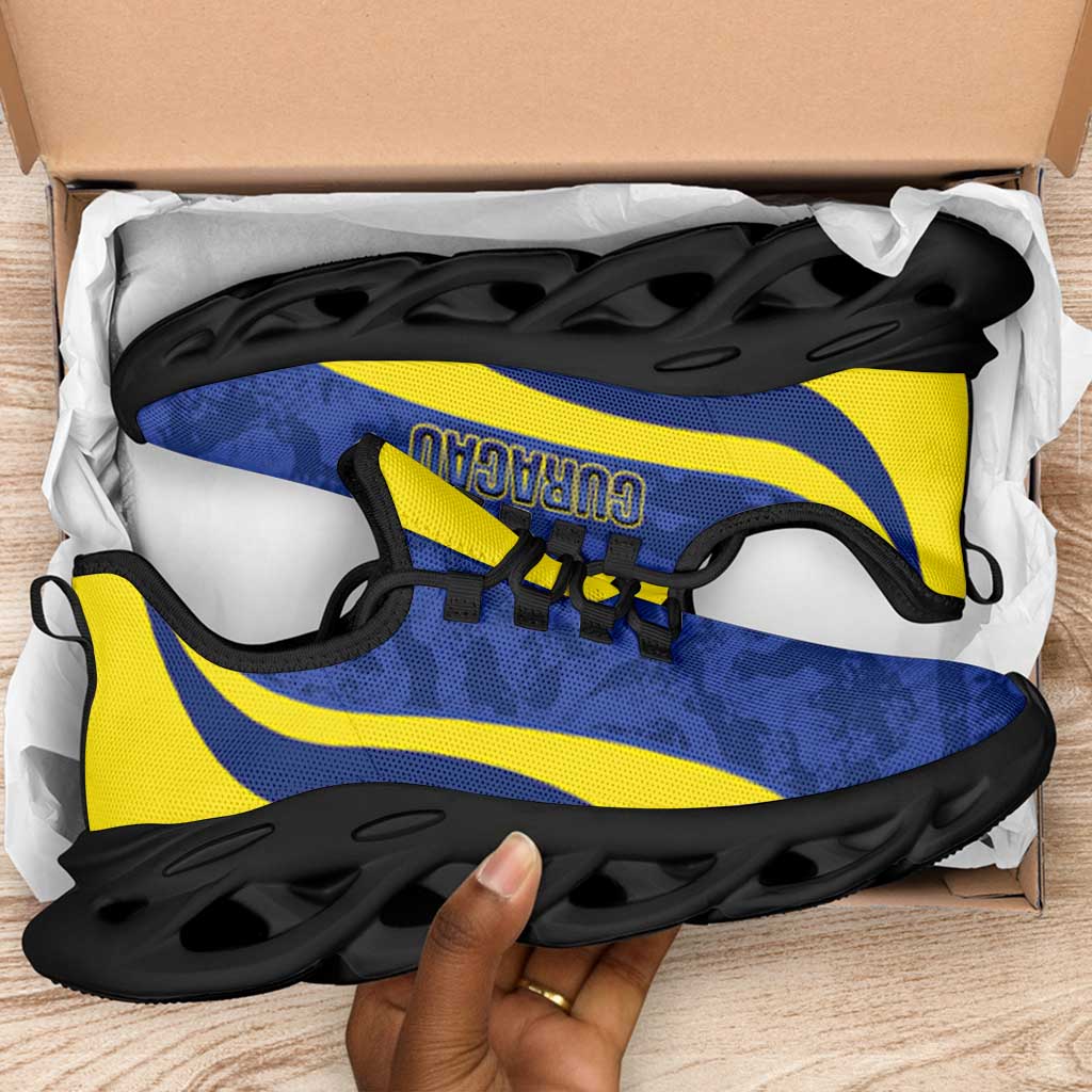 Afro Curacao 2026 Football Clunky Sneakers Go Blue Wave Grunge Curve Stylized - African Pride
