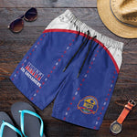 Afro-Haitians Football Pride Shorts for Men Les Grenadiers Veve Vodou Blue Version - African Pride